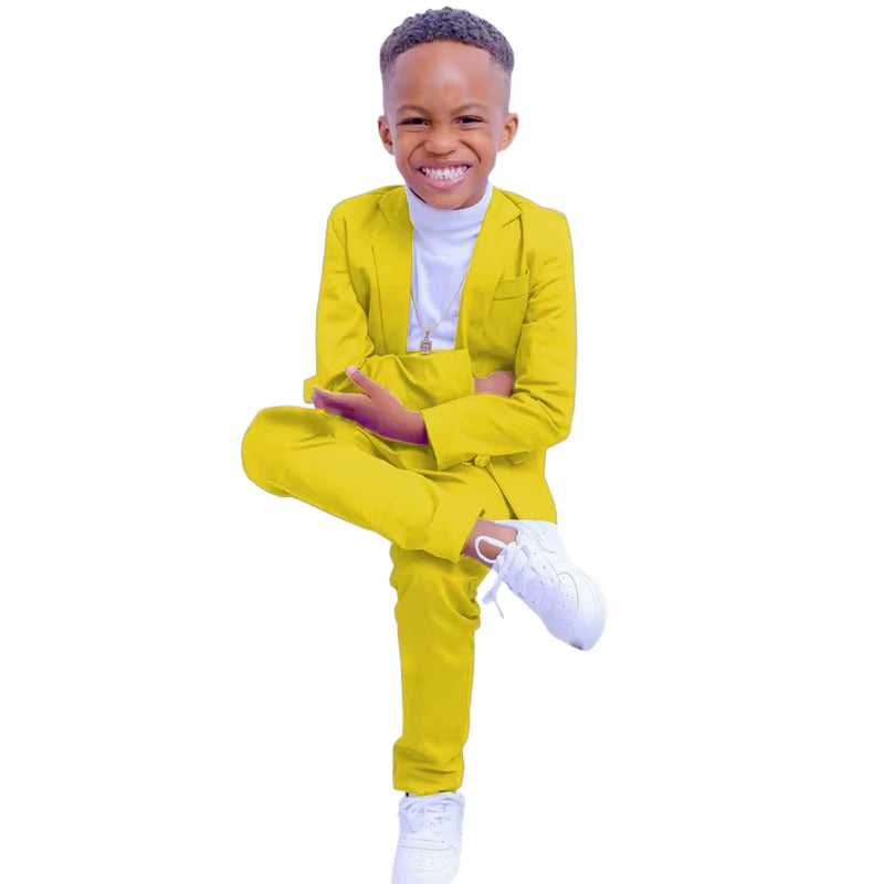 British Boys Suit Children'S Formal Set Autumn Winter Jacket Pants 2 Pieces Outfit Kids Party Birthday Baby'S Dress for Wedding