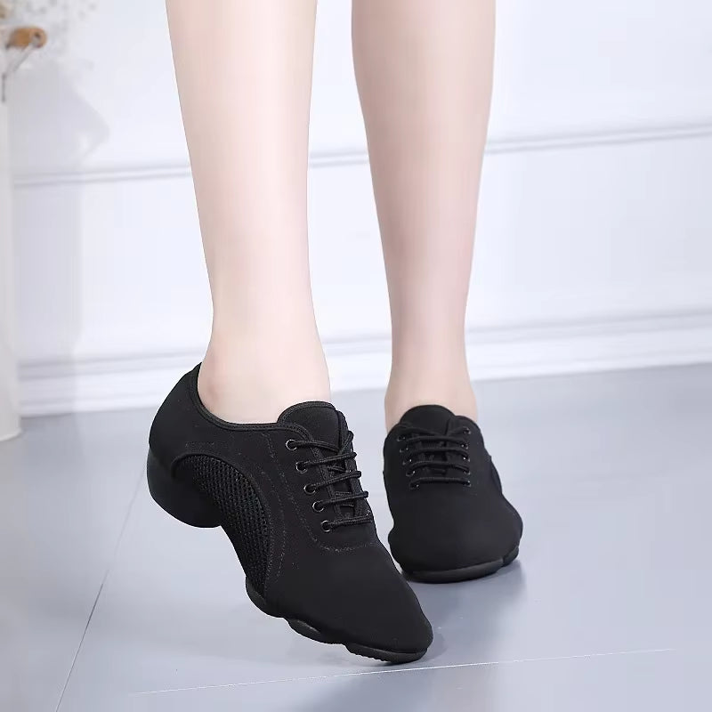 Durable Skidproof Ballroom Dancing Dance Sneakers for Men Women Sport Lightweight Students Girls Boys Training Jazz Street Shoes