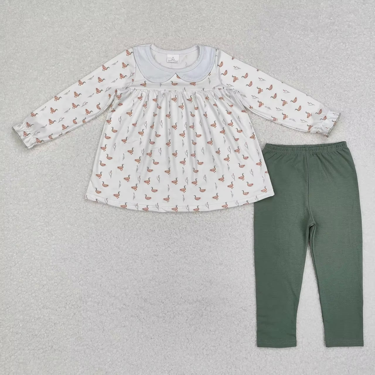 Wholesale Infant Long Sleeves Clothing Blue Flower Shirt Baby Girl Floral Outfit Toddler Skirt Skorts Shorts Children Kids Set