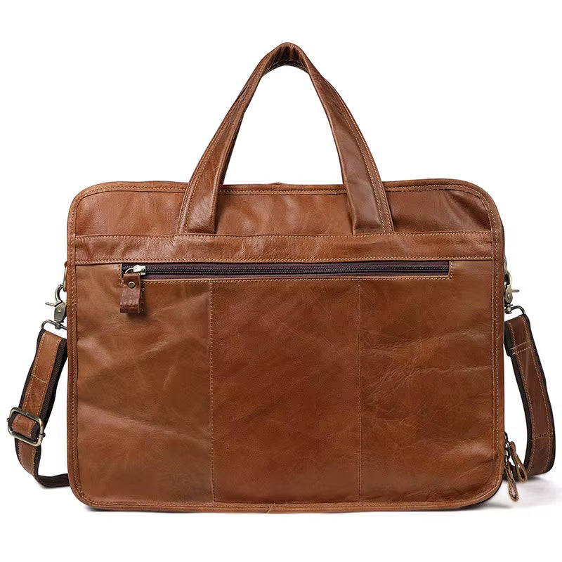 Men Business Travel Men Messenger Bags Genuine Leather Men'S Handbags Male Large A4 Office Leather Shoulder Bag Laptop Bags