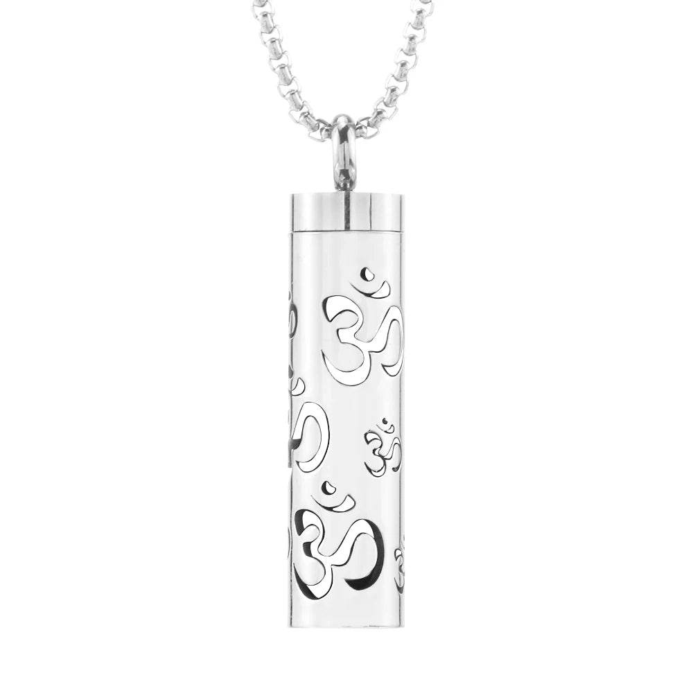 Geometric Style Aromatherapy Essential Oil Pendant Lockets Perfume Storage Diffuser Necklace 316L Stainless Steel Jewelry Gift