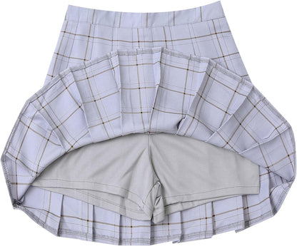 Women Girls Short High Waist Pleated Skater Tennis Skirt