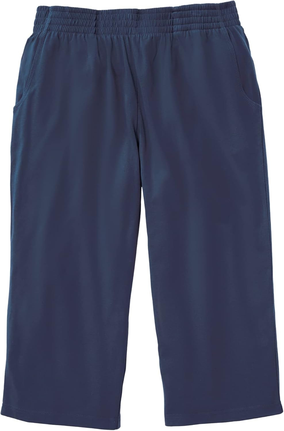 Women'S plus Size Elastic-Waist Knit Capri Pant - 4X, Purple Magenta Blossom