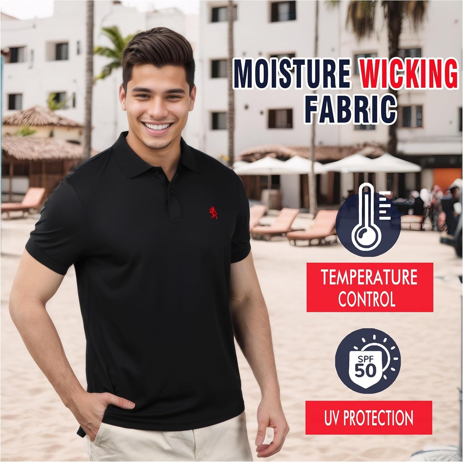 Mens Striped Short Sleeve Polo Shirts 4 Pack
