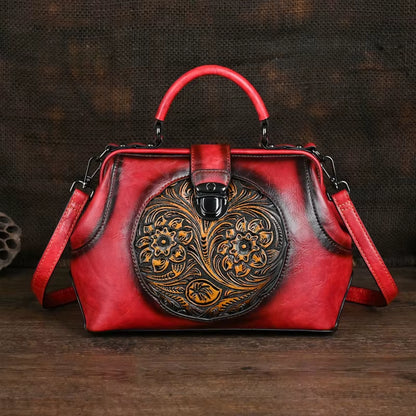 Luxury 2025 New Handmade Women Shoulder Bags Vintage Embossed Leather Woman Handbag for Ladies Backpacks Two Usage Bag