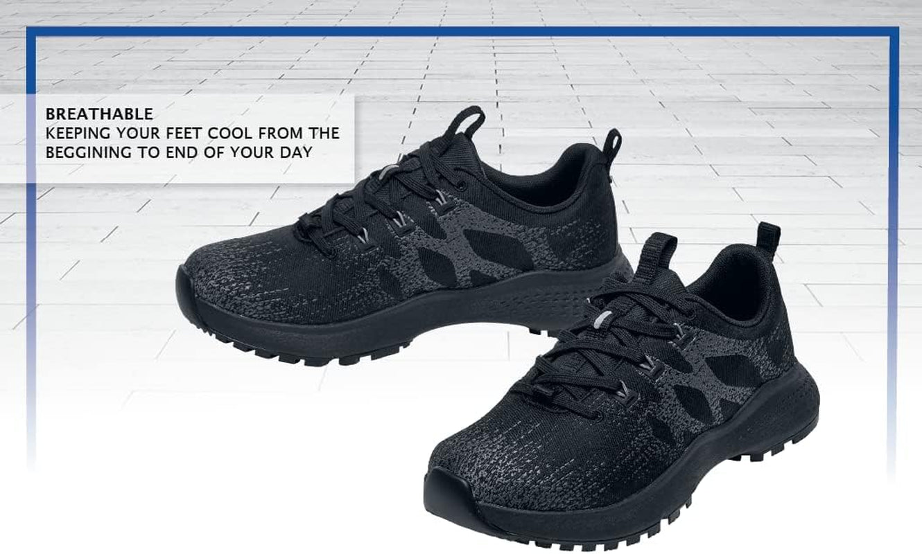 Heather II, Women'S Soft Toe (ST) Work Shoes, Slip Resistant, Water Resistant, Black