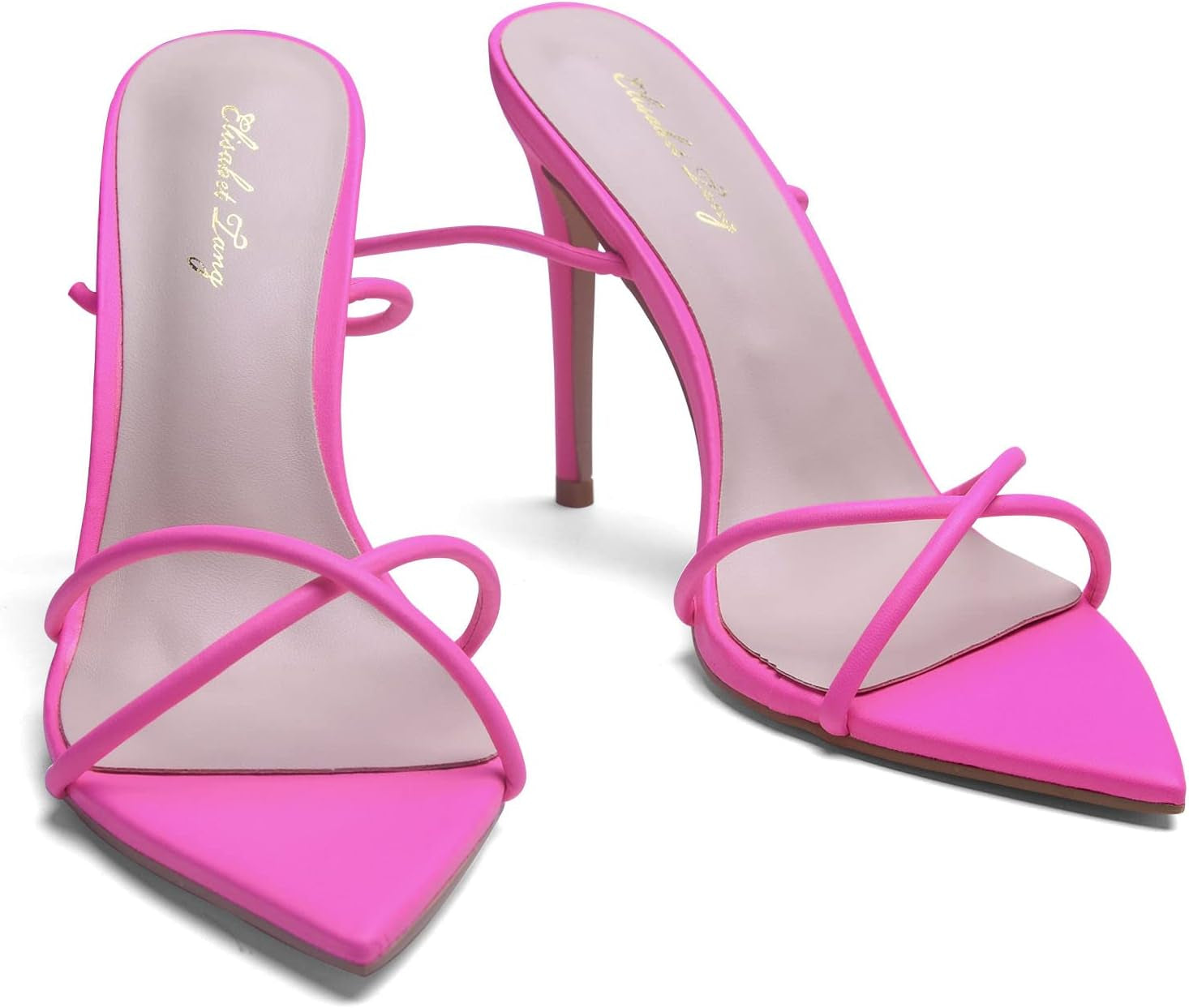 Heeled Sandals, Women'S Sexy Strappy 4.3 Inch Stilettos High Heels Lace up Heeled Sandals Pointed Open Toe Party Dress Shoes