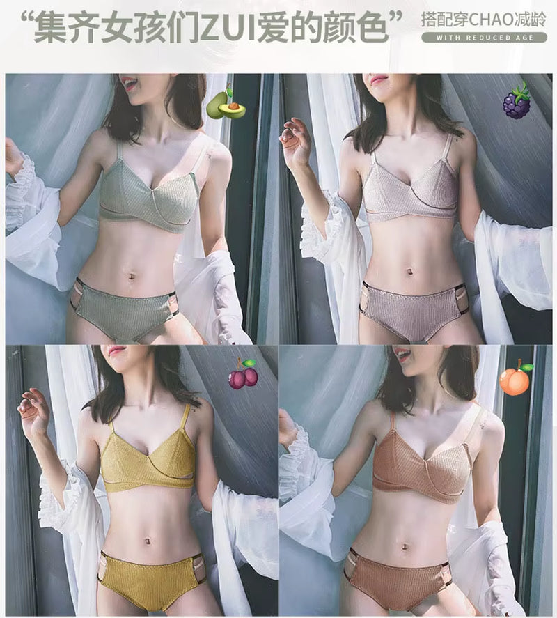 Women Bra and Panties Set Cotton Panties Push up Bras Low Rise Underwear Set Women Sexy Lingerie Set Intimates