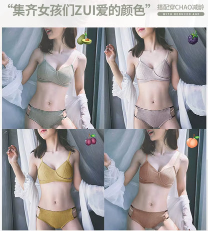 Women Bra and Panties Set Cotton Panties Push up Bras Low Rise Underwear Set Women Sexy Lingerie Set Intimates