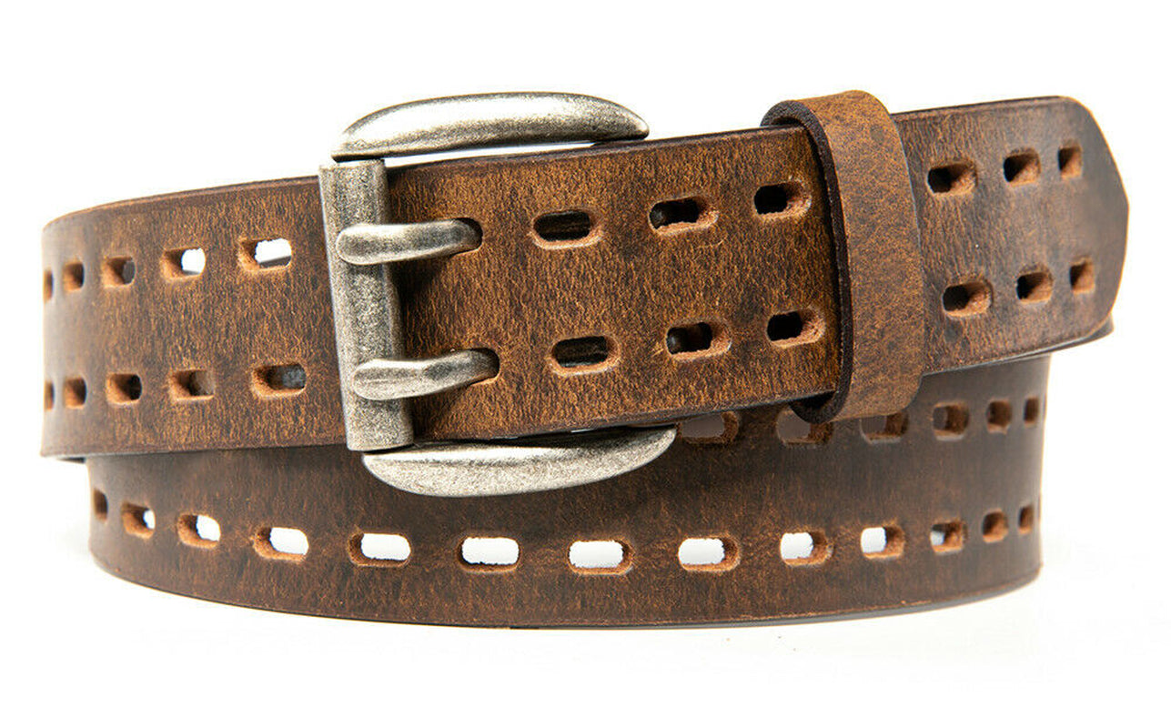 Men’S Top Grain Leather Belts for Men Genuine Solid Belt Workmen 1.5Inch Width