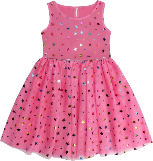 Danichins Girls Sleeveless Tutu Dress Layered Tulle Sparkle Dress for Girls