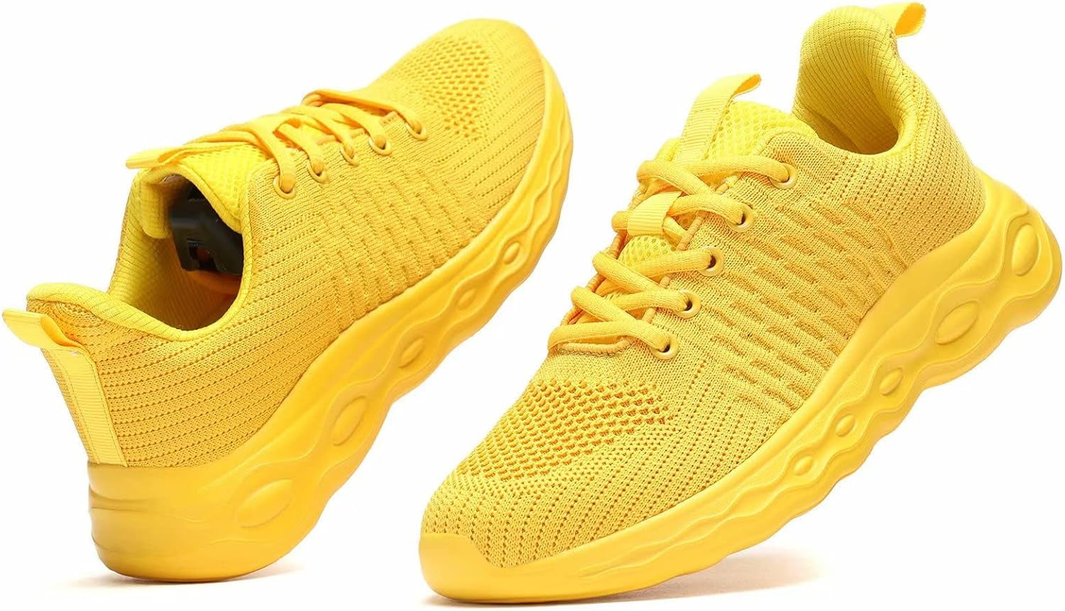 Women'S Running Shoes Walking Tennis Sneakers Ladies Work Casual Comfor Lightweight Non-Slip Gym Trainers Yellow