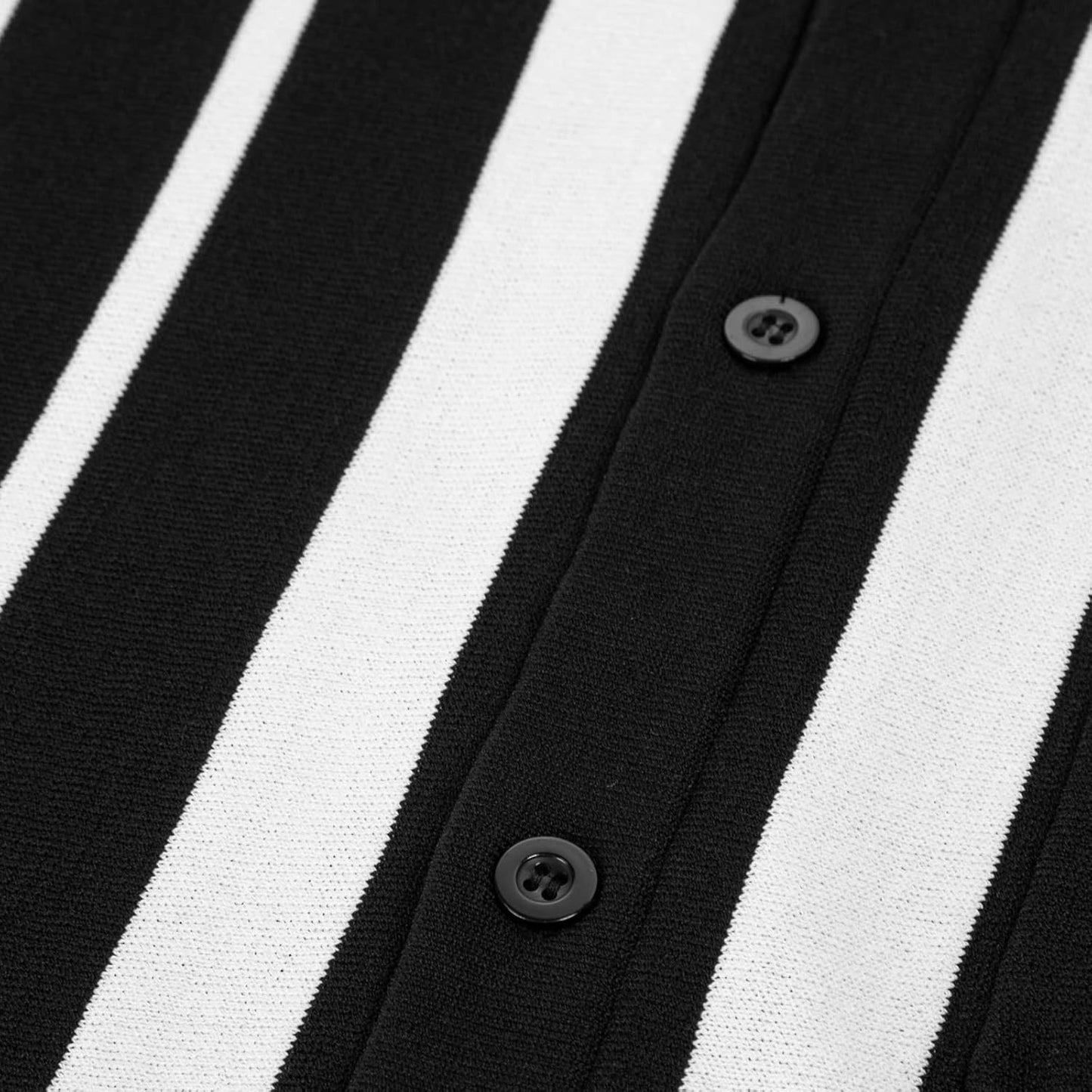 Mens Polo Shirts Vintage Striped Button down Knitted Golf Shirts