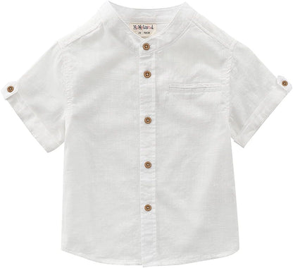 Toddler Boys Short Sleeves Button down Shirt Linen Design