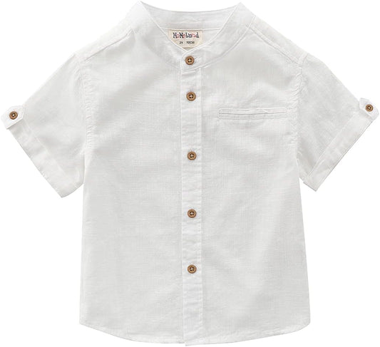 Toddler Boys Short Sleeves Button down Shirt Linen Design