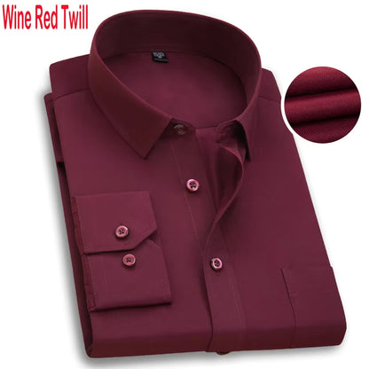 Men'S Top Quality Dress Shirts 2023 Fashion New Slim Fit Long Sleeve Shirt Men Black White Formal Button up Shirt Chemise Homme