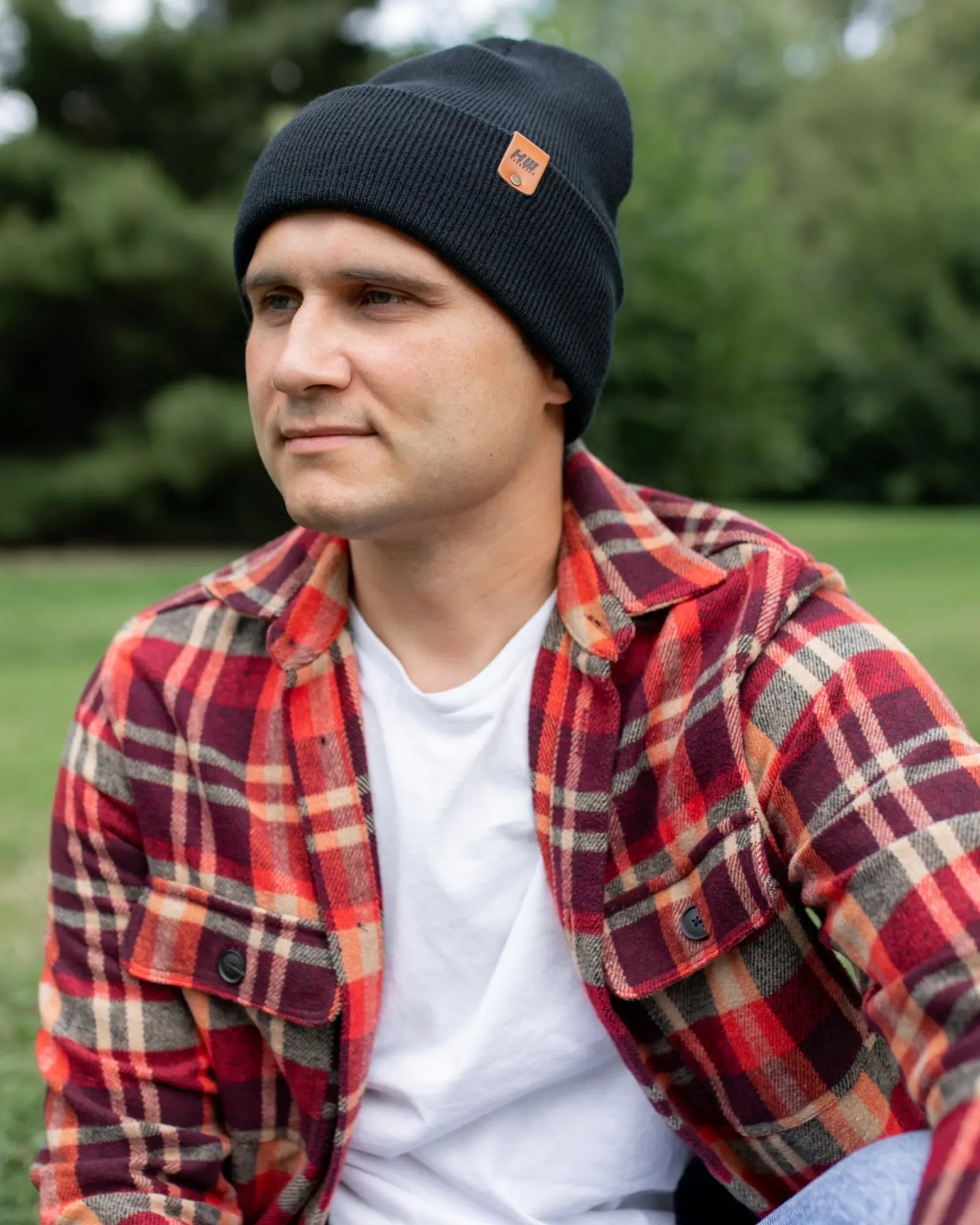 HAAKWEAR Knit Cuffed Classic Beanie / Hat - Charcoal Black, Made in USA
