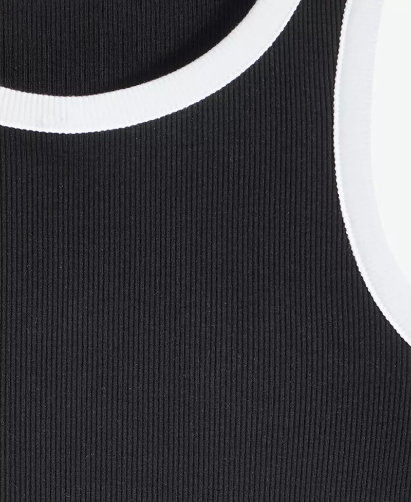 Women'S Contrast Tipped Micro Rib Tank Top, Exclusively at Macy'S