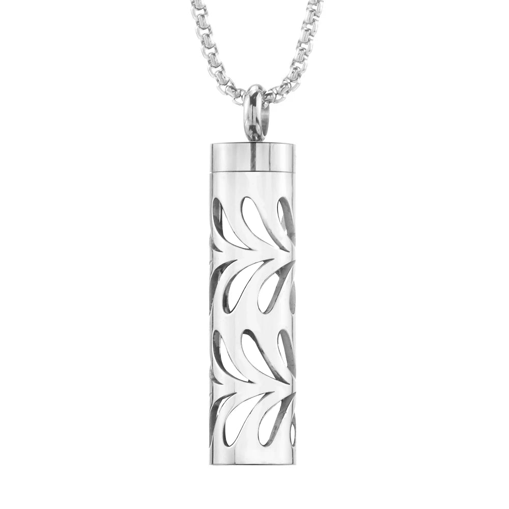 Geometric Style Aromatherapy Essential Oil Pendant Lockets Perfume Storage Diffuser Necklace 316L Stainless Steel Jewelry Gift