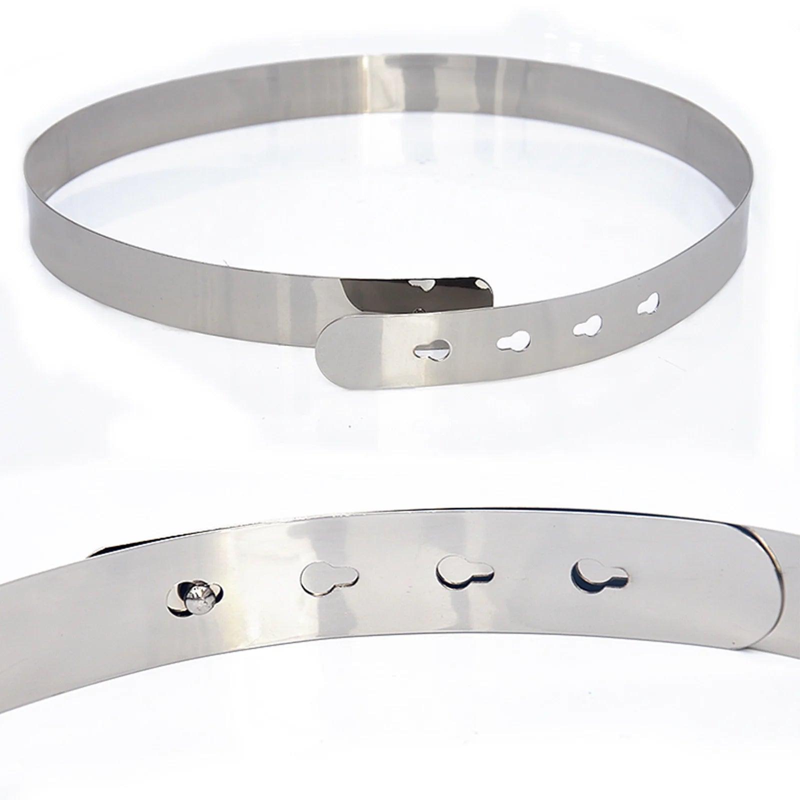 Female Leather Belt Women Silver Buckle Women Skinny Metal Belts Women Slim Fit Metal Chain Belts Gold Silver Thin Stretch Metal Fashion Dress Belts Belts for Women Western Style Black