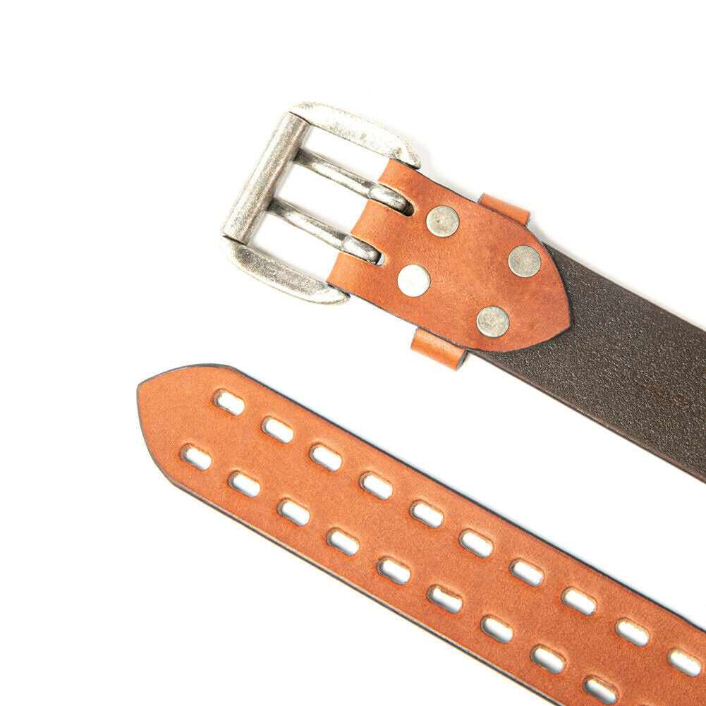 Men’S Top Grain Leather Belts for Men Genuine Solid Belt Workmen 1.5Inch Width