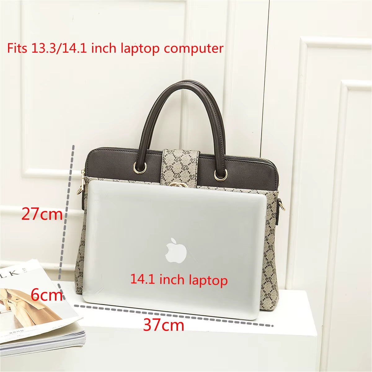 Fashion Women Leather Laptop Briefcases Office Lady Handbags for Woman Business Leather Handbag Notebook Computer Shoulder Bags