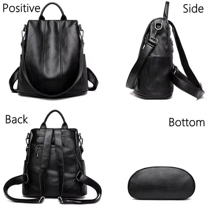 Women'S Waterproof anti Theft Leather Backpack 2024 Girls Shoulder Bags Multifunctional Large Capacity Travel Backpacks Mochilas