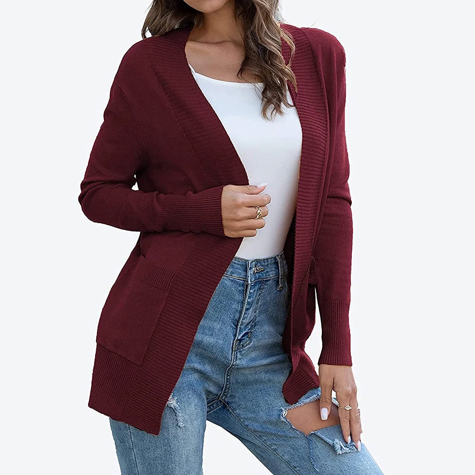 Women'S Cardigan Casual Lightweight Knit Cardigan Sweaters of Female S-2X
