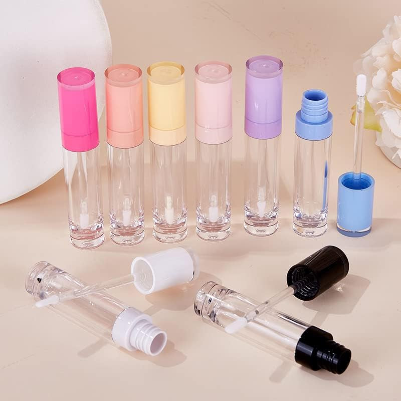 26 Pcs Refillable Empty 8Ml Lip Gloss Tubes with Clear Wand，Round Pink Lipgloss Containers，Diy Cosmetic Packing Container Bulk Wholesale