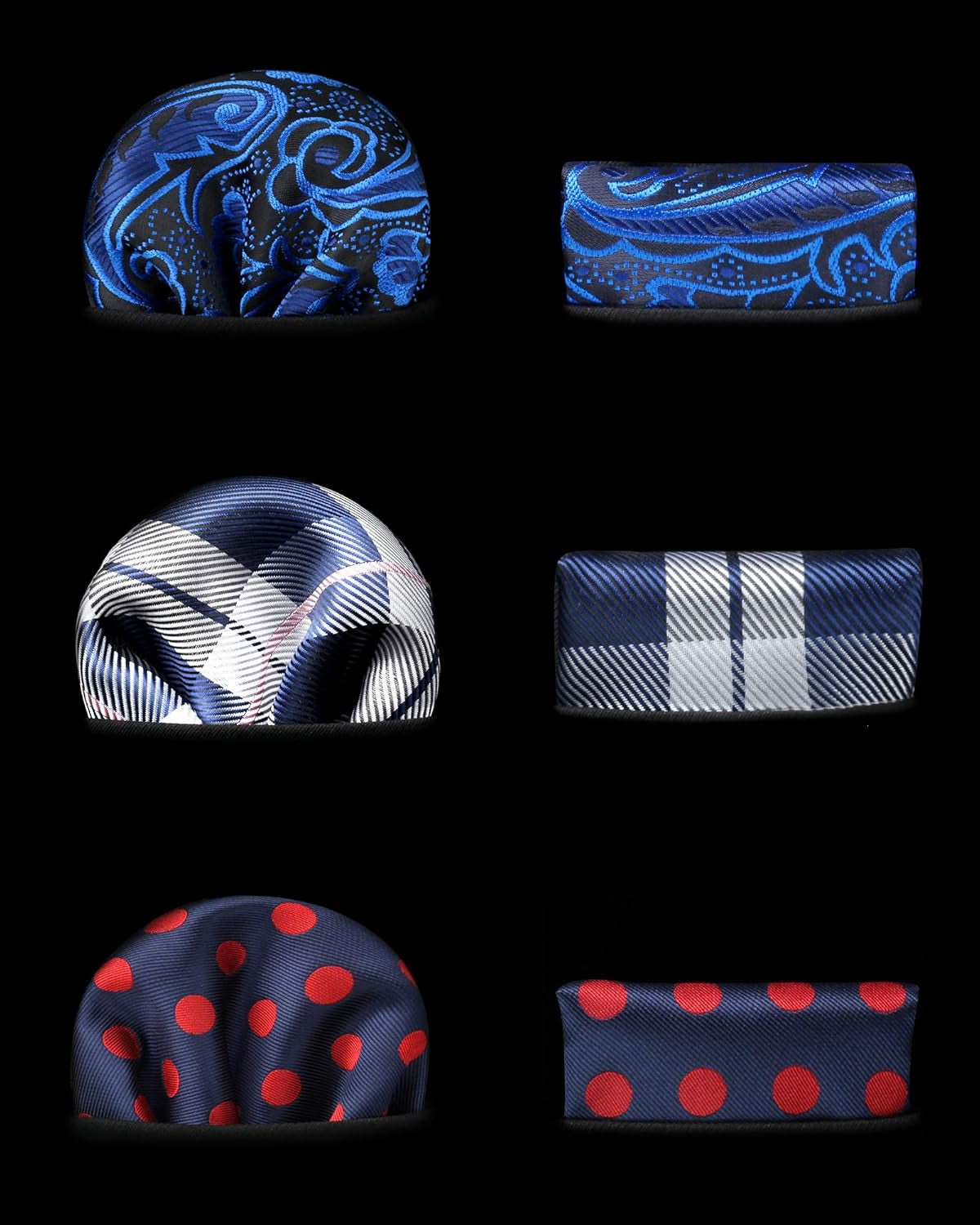 Mens Ties and Pocket Square Set Business Elegant Ties for Men Classic Lot 3 Pcs Wedding Party Neckties & Handkerchief