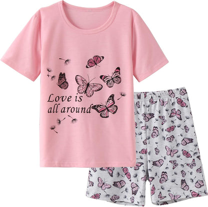 Big Girls' Lovely Sleepy Panda Sleepwears Cute Cartoon 2PCS Pajama Sets