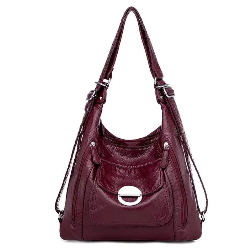 Genuine Leather Handbags Multifunction Casual Tote Bag Bagpack Mochilas Bags for Women Shoulder Bags Ladies Hand Bag Bolsas