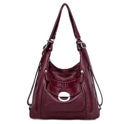 Genuine Leather Handbags Multifunction Casual Tote Bag Bagpack Mochilas Bags for Women Shoulder Bags Ladies Hand Bag Bolsas