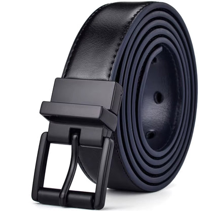 1Pcs Mens Reversible Leather Dress Casual Belts for Men 2.8Cm Wide One Reverse for 2 Colors
