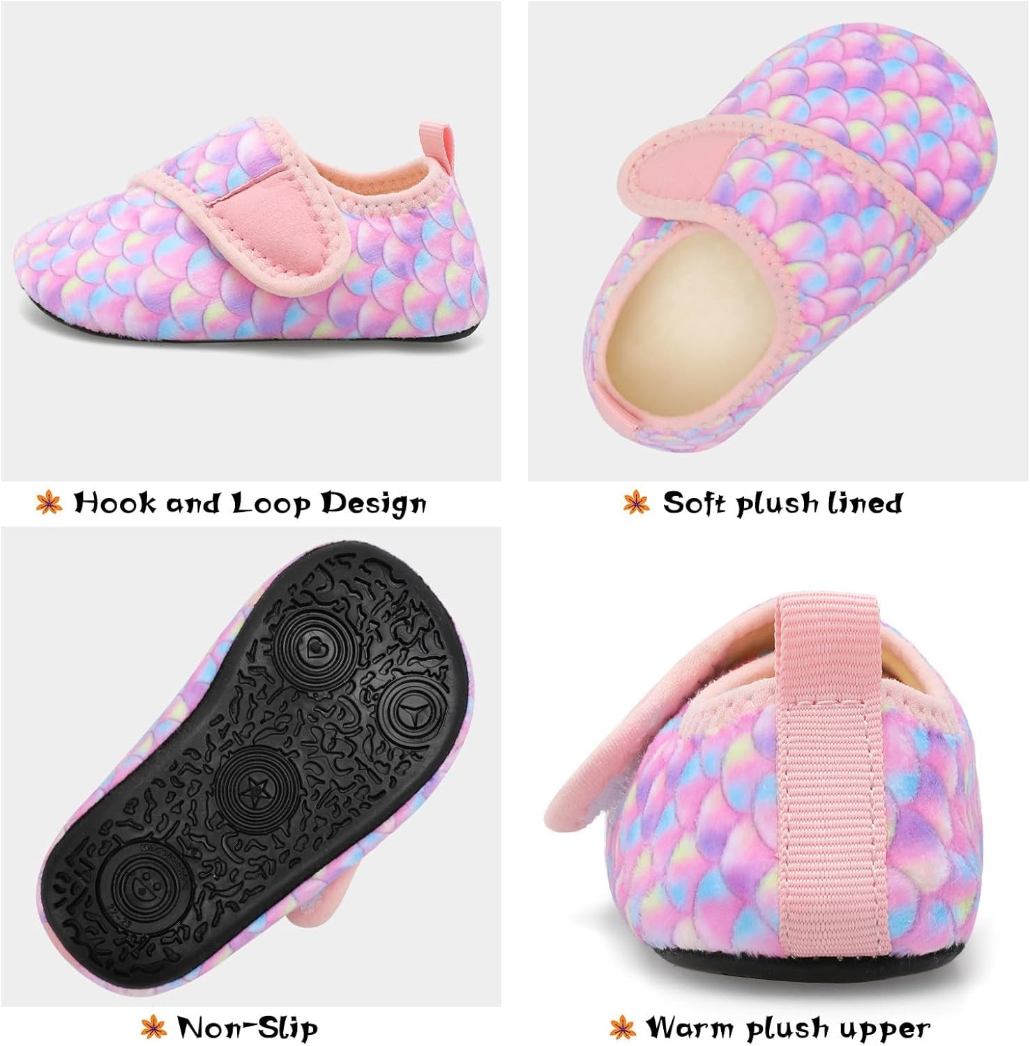 Toddler Warm Winter House Slippers Baby Boys Girls Indoor Home Slippers Cozy Lightweight Non-Slip Shoes for Infant Kids Plush Linned