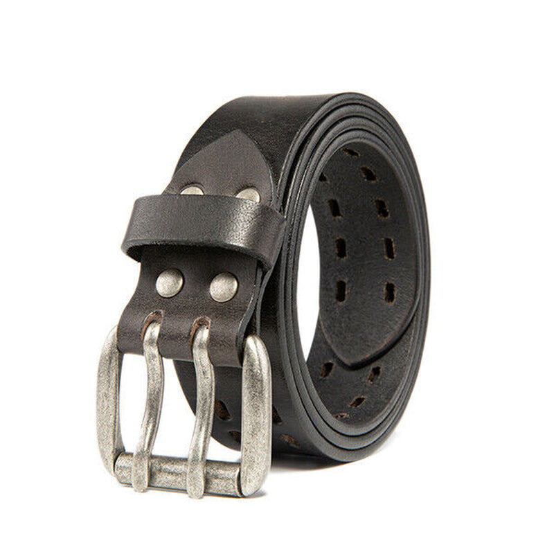Men’S Top Grain Leather Belts for Men Genuine Solid Belt Workmen 1.5Inch Width
