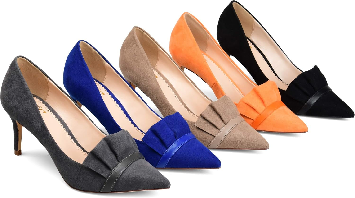 Journee Womens Marek Pointed Toe Mid Heel Pumps