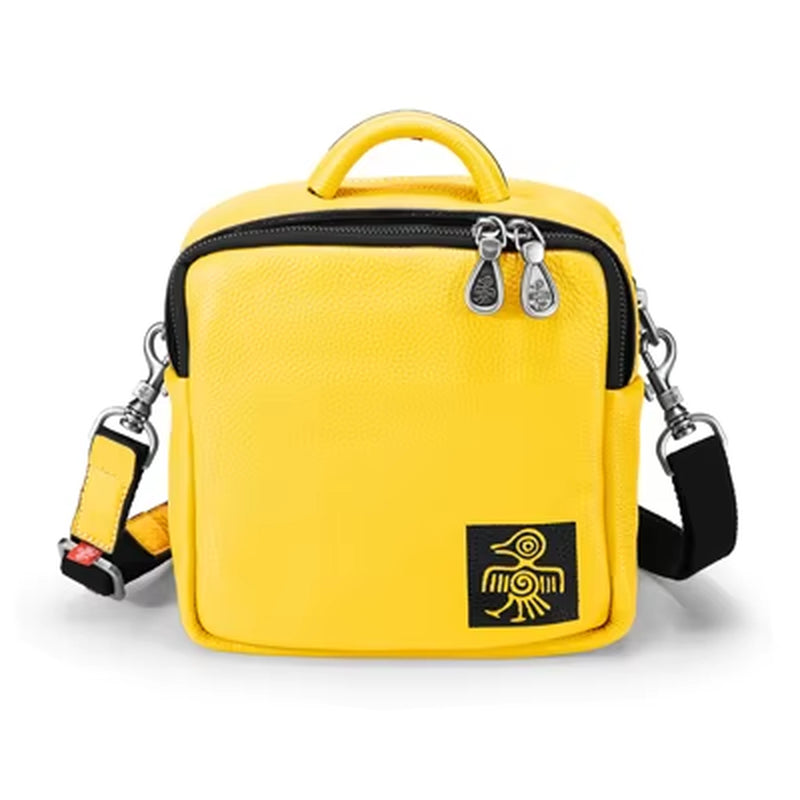 Casual Crossbody Square Bags Ladies Soft Cowhide Genuine Leather Both Sides Zipper Women'S Shoulder Handbags