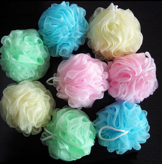 1PCS Soft Body Bubbles Sponge Bath Ball Nylon Scrubber Loofah Mesh Net Ball Cleaning Bath Sponge Multi-Color Shower Flower