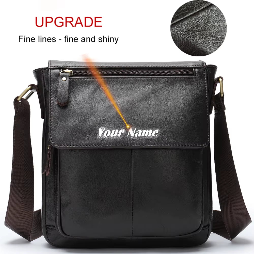 MVA Men'S Genuine Leather Bag Crossbody Bags for Men Messenger Bag Men Leather Men'S Shoulder Bags Male Man Handbags 819