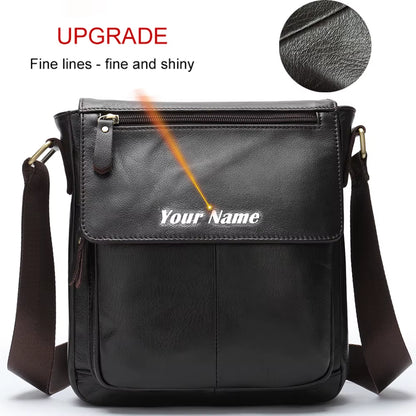 MVA Men'S Genuine Leather Bag Crossbody Bags for Men Messenger Bag Men Leather Men'S Shoulder Bags Male Man Handbags 819