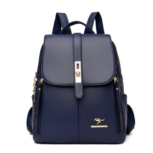 Luxury Women Leather Backpacks for Girls Sac a Dos Casual Daypack Black Vintage Backpack School Bags for Girls Mochila Rucksack