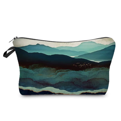 Landscape Painting Makeup Bag Polyester Cosmetic Bag Women'S Necessaire Pouch with Zipper Shaver Kit Bags Luxury Man Travel Bag
