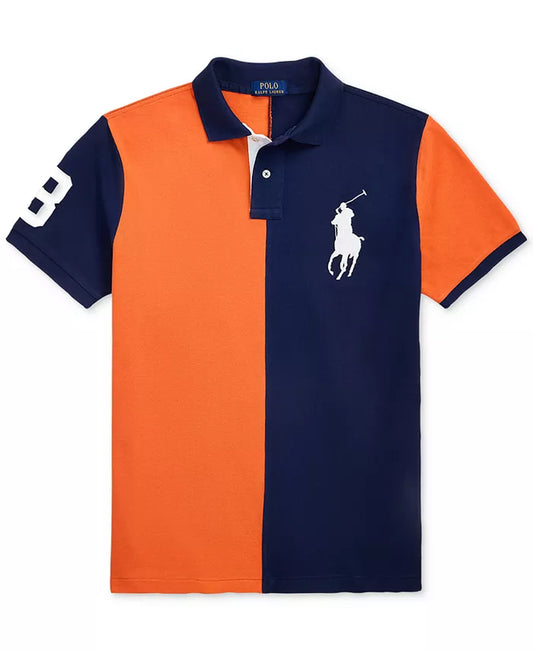 Men'S Custom Slim Fit Big Pony Mesh Polo Shirt