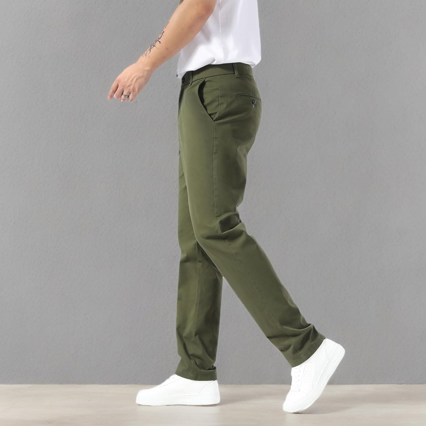 Men’S Slim Fit Khaki Pants Men’S Tapered Chino Pants