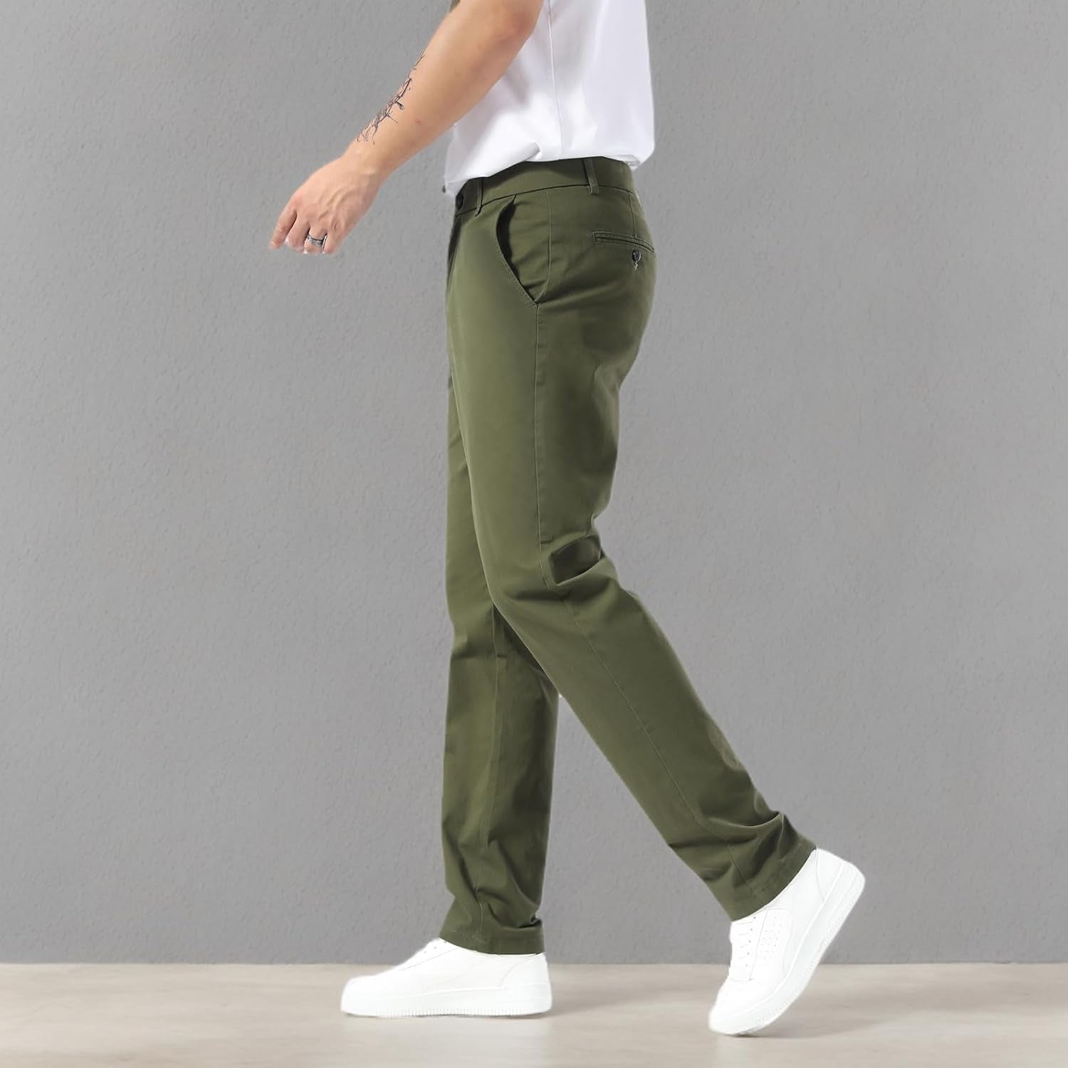 Men’S Slim Fit Khaki Pants Men’S Tapered Chino Pants