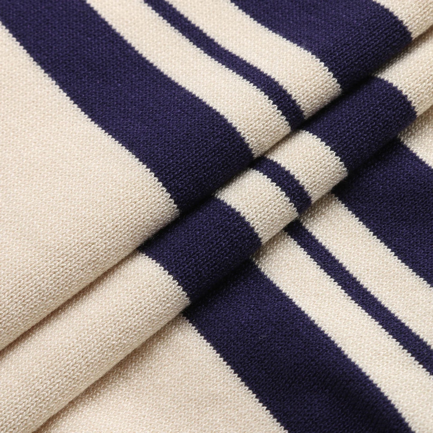 Men'S Short Sleeve Shirt Knit Striped Lapel Shirt Tops