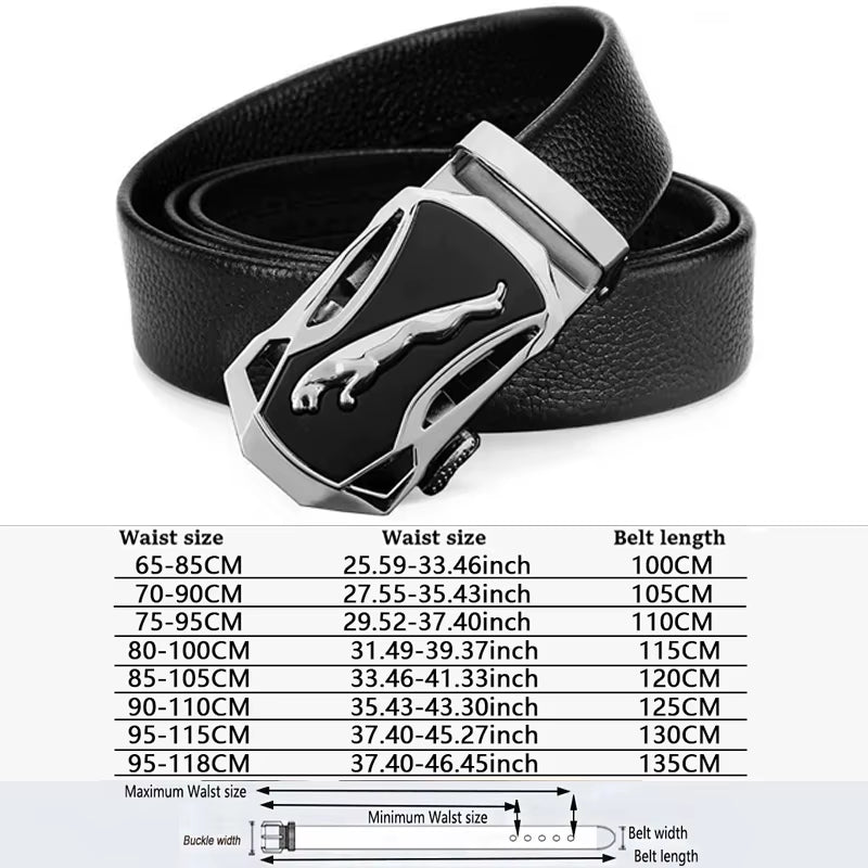 Men Belts Automatic Buckle Belt Genune Leather High Quality Black Male Belts for Men Leather Strap Casual Buises for Jeans