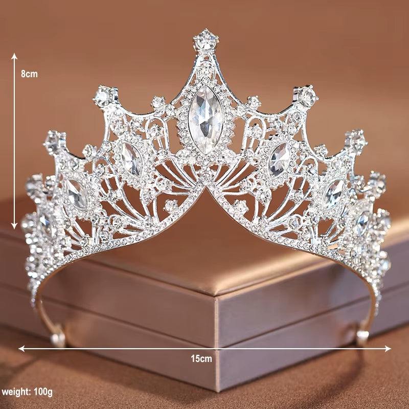 Itacazzo Bridal Headwear Green-Colour Ladies Exquisite Dazzling Party Crown Luxurious Birthday Tiaras