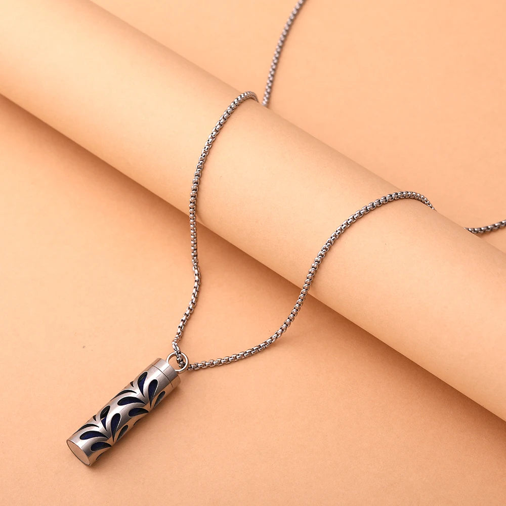Geometric Style Aromatherapy Essential Oil Pendant Lockets Perfume Storage Diffuser Necklace 316L Stainless Steel Jewelry Gift